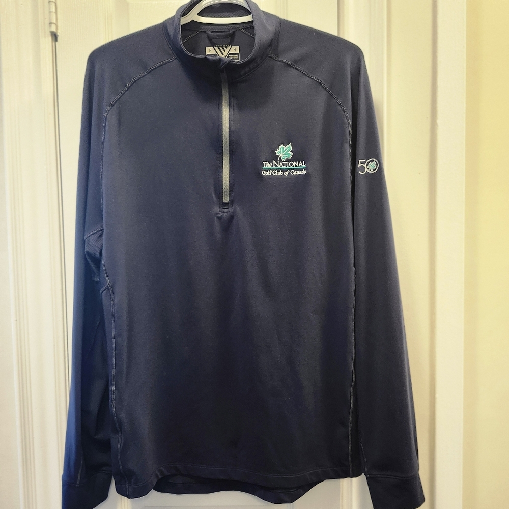 Levelwear Dark Blue Athletic Stretch Quarter 1/4 Zip Pullover. Men's size M